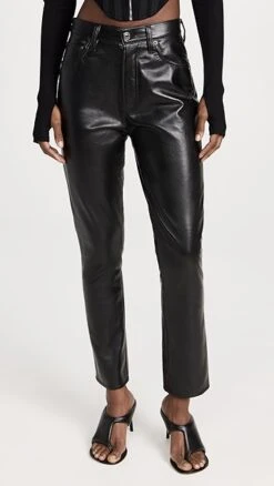 AGOLDE Recycled Leather Riley Long Jean: High Rise Straight -Denim Diva Shop agole3070811759 1668641696888 2 0. UX357 QL90