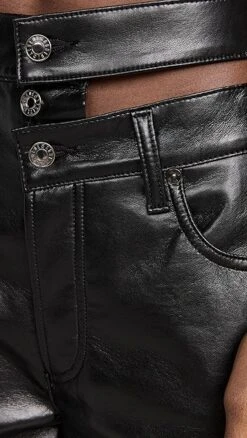 AGOLDE Recycled Leather Broken Waistband Pants -Denim Diva Shop agole3071111759 1668610124903 2 0. UX357 QL90