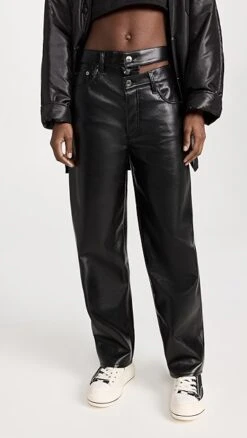 AGOLDE Recycled Leather Broken Waistband Pants