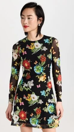 Alice + Olivia Delora Flare Mini Dress -Denim Diva Shop alice4667120a65 1680215946344 2 0. UX357 QL90