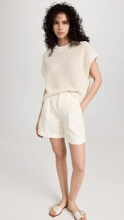 Apiece Apart Francoise Pleated Shorts -Denim Diva Shop apiec3040210d92 1681404191551 2 0. UX357 QL90