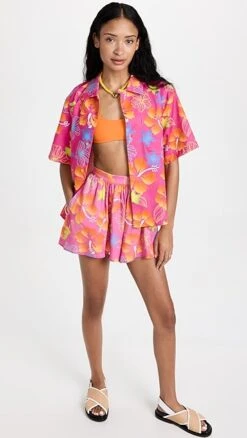 BruceGlen Tiki Floral Printed Shorts -Denim Diva Shop bglen300411eee2 1670532394557 2 0. UX357 QL90