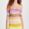 BruceGlen Cake Stripe Lace Bandage Mini Dress