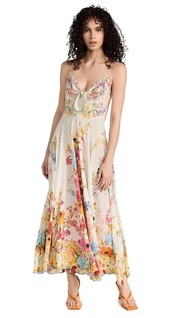 Camilla Long Dress With Tie Front 8 Camilla Long Dress With Tie Front - Image 6