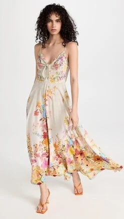 Camilla Long Dress With Tie Front