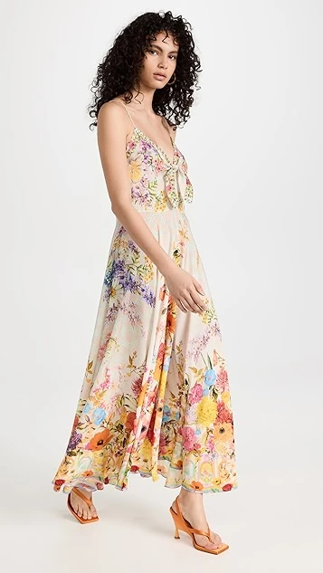 Camilla Long Dress With Tie Front 6 Camilla Long Dress With Tie Front - Image 4