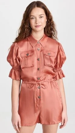 Cinq A Sept Cinq à Sept Hallie Romper -Denim Diva Shop cinqa3139512292 1679002012410 2 0. UX357 QL90