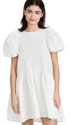 English Factory Back Tie Jacquard Puff Dress -Denim Diva Shop efact306671c925 1644509547490 2 0. UX357 QL90