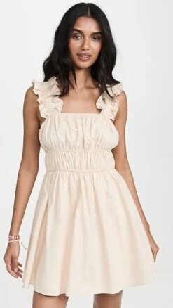 English Factory Ruffled Detail Mini Dress