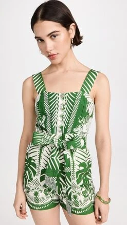 FARM Rio Macaw Elegance Off-White Romper -Denim Diva Shop farmr306291f5ca 1674578358041 2 1. UX357 QL90