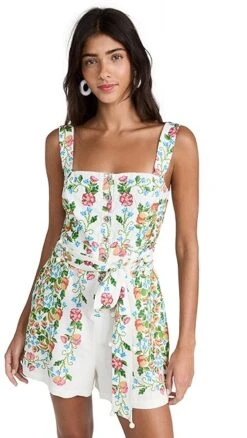 FARM Rio Tropical Romance Off White Romper -Denim Diva Shop farmr306751fe39 1683639883334 2 0. UX357 QL90