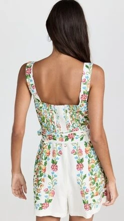 FARM Rio Tropical Romance Off White Romper -Denim Diva Shop farmr306751fe39 1683639883340 2 0. UX357 QL90