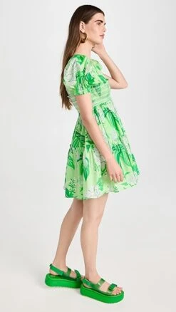 FARM Rio Dewdrop Floral Green Mini Dress -Denim Diva Shop farmr306781fe3d 1681913735941 2 0. UX357 QL90