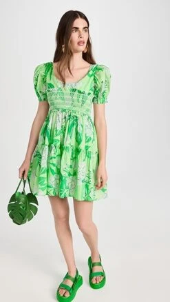 FARM Rio Dewdrop Floral Green Mini Dress -Denim Diva Shop farmr306781fe3d 1681913735964 2 0. UX357 QL90