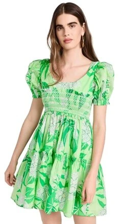 FARM Rio Dewdrop Floral Green Mini Dress -Denim Diva Shop farmr306781fe3d 1681913736094 2 0. UX357 QL90