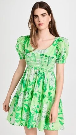 FARM Rio Dewdrop Floral Green Mini Dress -Denim Diva Shop farmr306781fe3d 1681913736178 2 0. UX357 QL90