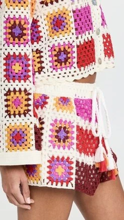 FARM Rio Mixed Crochet Stripes Shorts -Denim Diva Shop farmr306801fe3b 1683733047932 2 0. UX357 QL90