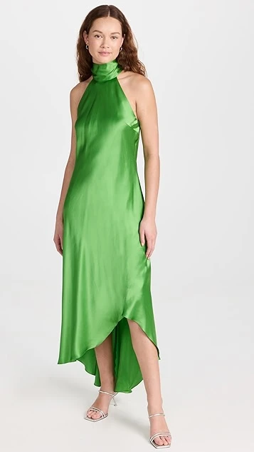 FRAME Draped Neck Tie Halter Dress 3 FRAME Draped Neck Tie Halter Dress