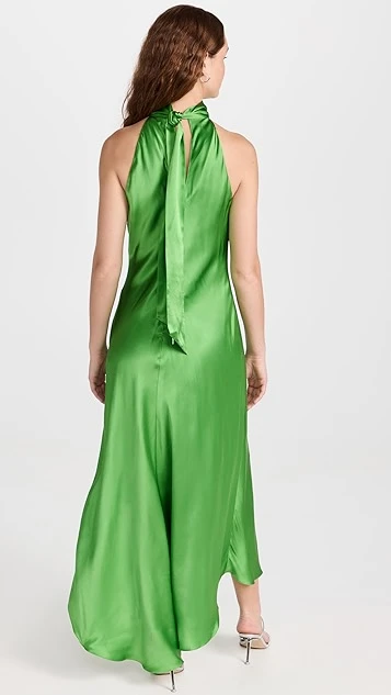 FRAME Draped Neck Tie Halter Dress 4 FRAME Draped Neck Tie Halter Dress - Image 2