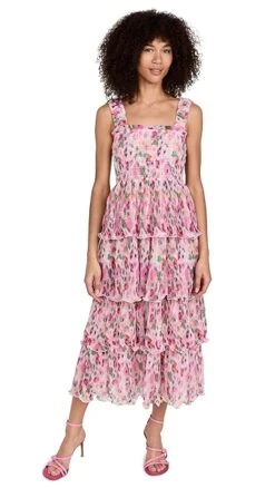 GANNI Pleated Georgette Flounce Smock Midi Dress -Denim Diva Shop ganni3179211262 1668204454597 2 0. UX357 QL90