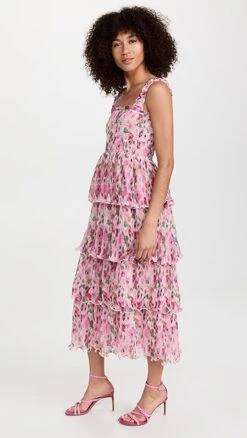 GANNI Pleated Georgette Flounce Smock Midi Dress -Denim Diva Shop ganni3179211262 1668204456048 2 0. UX357 QL90