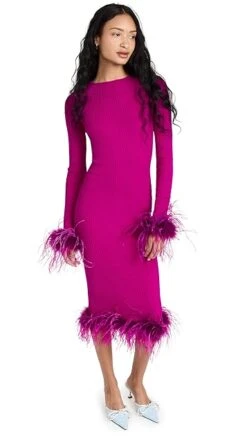 Giuseppe Di Morabito Feather Trim Dress -Denim Diva Shop gmora3008611299 1667856928485 2 0. UX357 QL90