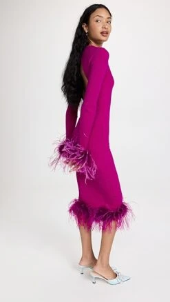 Giuseppe Di Morabito Feather Trim Dress -Denim Diva Shop gmora3008611299 1667856928644 2 0. UX357 QL90