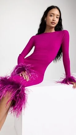 Giuseppe Di Morabito Feather Trim Dress -Denim Diva Shop gmora3008611299 1667856928811 2 0. UX357 QL90