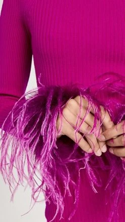 Giuseppe Di Morabito Feather Trim Dress -Denim Diva Shop gmora3008611299 1667856929358 2 0. UX357 QL90