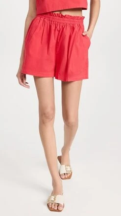 MONROW Poplin Paperbag Shorts -Denim Diva Shop hrlow4143918401 1680627355884 2 0. UX357 QL90