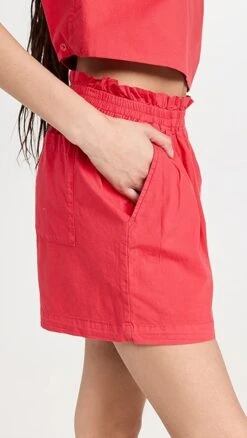 MONROW Poplin Paperbag Shorts -Denim Diva Shop hrlow4143918401 1680627356018 2 0. UX357 QL90