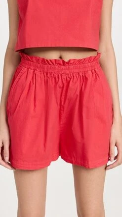 MONROW Poplin Paperbag Shorts