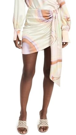 SIMKHAI Mae Marble Printed Satin Draped Mini Skirt -Denim Diva Shop jondb310931f858 1676925626830 2 0. UX357 QL90