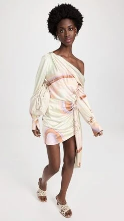 SIMKHAI Mae Marble Printed Satin Draped Mini Skirt -Denim Diva Shop jondb310931f858 1676925626847 2 0. UX357 QL90