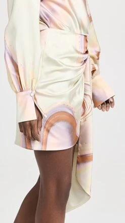 SIMKHAI Mae Marble Printed Satin Draped Mini Skirt -Denim Diva Shop jondb310931f858 1676925627794 2 0. UX357 QL90