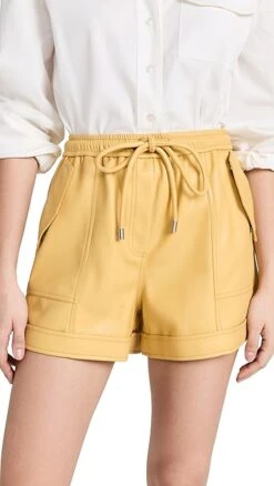 SIMKHAI Doah Faux Leather Drawstring Shorts -Denim Diva Shop jondb3111014fc8 1675101802995 2 0. UX357 QL90