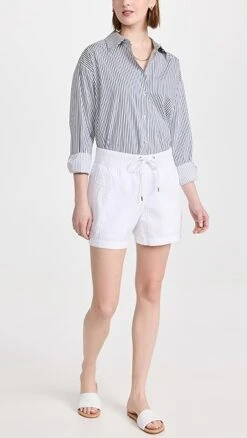 James Perse Self Stripe Cotton Shorts -Denim Diva Shop jpers411611c925 1682436432984 2 0. UX357 QL90