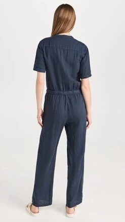 James Perse Collarless Rolled Sleeve Jumpsuit -Denim Diva Shop jpers411631f695 1682607279129 2 0. UX357 QL90
