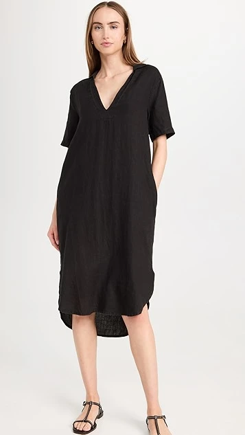James Perse Open Henley Shirt Dress 3 James Perse Open Henley Shirt Dress