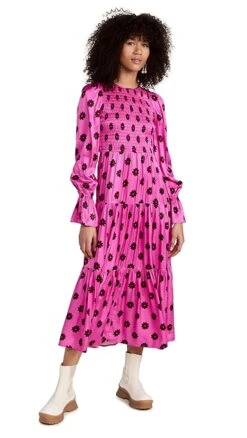 KITRI Petra Pink Retro Floral Shirred Dress -Denim Diva Shop kitri300751ee07 1668204373794 2 0. UX357 QL90