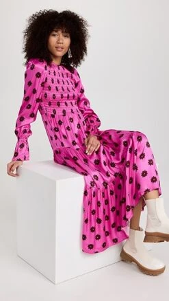 KITRI Petra Pink Retro Floral Shirred Dress -Denim Diva Shop kitri300751ee07 1668204374076 2 0. UX357 QL90