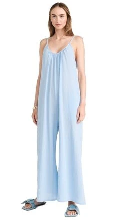 Suzie Kondi Besa Tie Shoulder Jumpsuit -Denim Diva Shop kondi3010057634 1682521198549 2 0. UX357 QL90