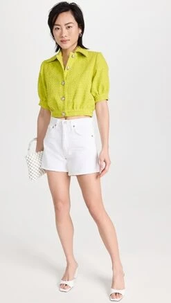 L'AGENCE Cove Crop Short Sleeve Jacket -Denim Diva Shop lgenc3164812952 1680215916109 2 0. UX357 QL90