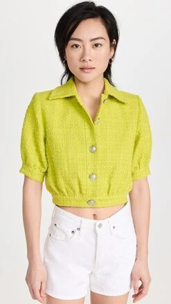 L'AGENCE Cove Crop Short Sleeve Jacket -Denim Diva Shop lgenc3164812952 1680215917553 2 0. UX357 QL90