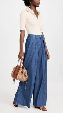 L'AGENCE Lorenza Palazzo Pants -Denim Diva Shop lgenc31724206ed 1683579044883 2 0. UX357 QL90