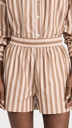 LMND Elastic Waist Stripe Shorts -Denim Diva Shop lmndd300031f058 1672935462043 2 0. UX357 QL90