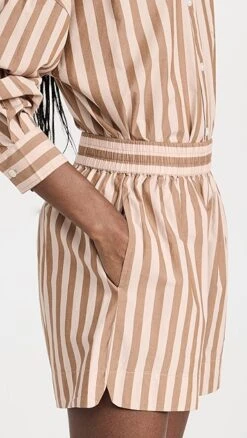 LMND Elastic Waist Stripe Shorts -Denim Diva Shop lmndd300031f058 1672935462057 2 0. UX357 QL90