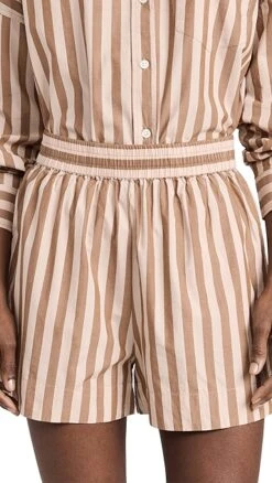 LMND Elastic Waist Stripe Shorts -Denim Diva Shop lmndd300031f058 1672935462077 2 0. UX357 QL90