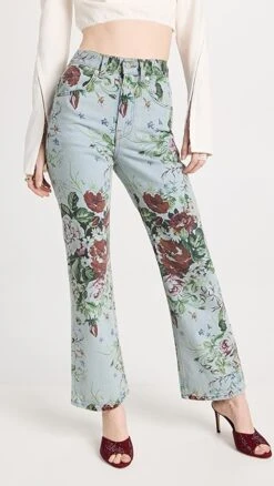 Molly Goddard Floral Printed Denim Jeans -Denim Diva Shop mgodd3001127474 1668807745759 2 0. UX357 QL90