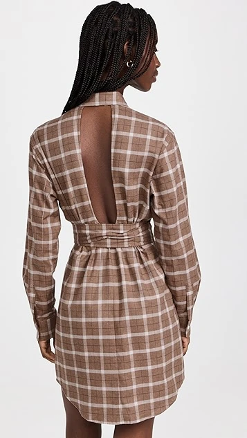 Marissa Webb Brett Lightweight Flannel U-Back Mini Dress 4 Marissa Webb Brett Lightweight Flannel U-Back Mini Dress - Image 2